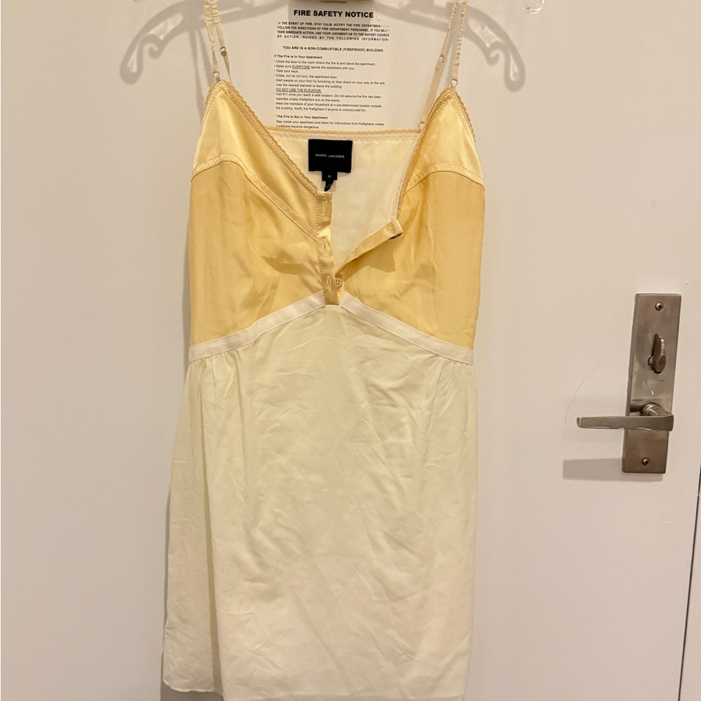 Marc Jacobs Yellow and Cream Chemise baby doll mini dress